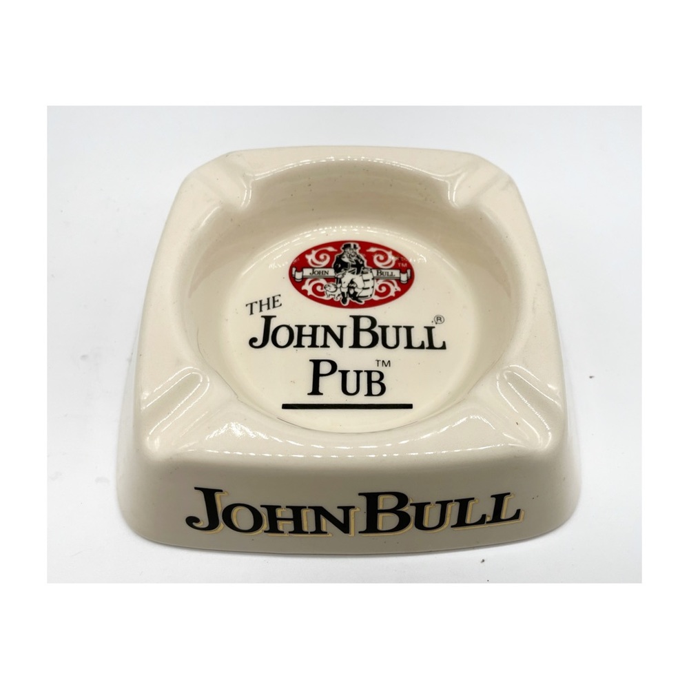 Vintage ceramic Ashtray Glazed Red, Black and Cream